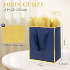 Addblu 28 Pack Bulk Luxury Gift Bags with Handles & 28 Tissue Papers - Image 2