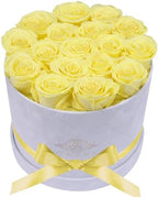 Prifroti 17 Flowers in a Luxury Suede Box, Birthday Gifts for Women, Preserved Flowers, Mothers Day Roses Gift for Mom, Yellow by Prifroti