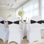 Pack of 120 Spandex Chair Sashes Bows Stretch Chair Cover Band with Buckle Slider Universal Elastic Chair Ties for Wedding Banquet Party Event Decoration (Black) - Image 6
