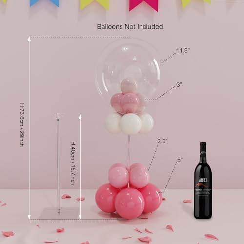 YALLOVE 10-Pack 15.75-Inch Clear Acrylic Balloon Centerpiece Stands - Image 2