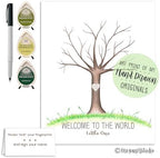 Neutral Baby Shower Fingerprint Tree Set Guestbook Alternative, 8.5x11" - Image 3