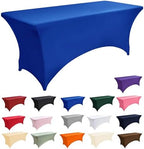 6-Pack 6ft Spandex Table Covers for Rectangle Standard Folding Tables - Wrinkle Resistant Stretch Tablecloths - Ultimate Fitted Table Protector for Parties, Trade Shows, Wedding - Image 3