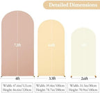 Boho Arch Backdrop Cover 7.2FT 6.6FT 6FT Stretchy Wedding Arch Covers Set of 3 Spandex Fitted Nude Champagne Cream Fabric Backdrop Cover for Party Baby Shower Birthday Decoration - Image 6