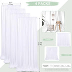 White Backdrop Curtains 20ftx10ft Wedding Polyester Photo Drapes - Image 3
