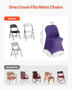 VEVOR Chair Covers, Polyester Spandex Chair Cover, Stretch Slipcovers for Wedding Party Dining Banquet Flat-Front Chair Covers (Purple-c, 50PCS) - Image 4