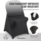 VEVOR Elastic Spandex Folding Chair Cover Universal Fit Chair Cover Removable Washable Protective Sofa Cover for Weddings, Festivals, Banquets, Parties, Celebrations, Dinners (Black-c, 30PCS) - Image 5
