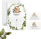 All Ewired Up Boxed Sets: 50 Pack Watercolor Woodland Greenery Thank You Cards, 25 Invitations, 25 Diaper Raffle Cards and 25 Books For Baby Inserts - Image 4