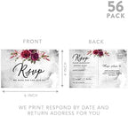 Andaz Press 56-Pack Personalized RSVP Postcards for Wedding Fall Burgundy Florals Cardstock Response Reply Cards for Bridal Shower Baby Shower Birthday Event Custom Date and Return Address 4 x 6-Inch - Image 5