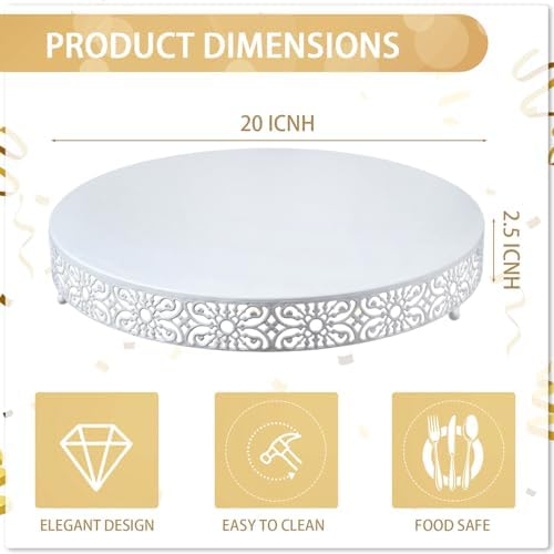 Wenqik 20 Inch Cake Stand Round Metal Cupcake - Image 2