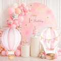 2 PCS Large Hot Air Balloon Baby Shower Decorations, Pink Hot Air Balloon Cardboard Cutouts Theme Birthday Party Decor for Backdrop Yard Signs Standup Photo Booth Props by Unknown