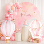 2 PCS Large Hot Air Balloon Baby Shower Decorations, Pink Hot Air Balloon Cardboard Cutouts Theme Birthday Party Decor for Backdrop Yard Signs Standup Photo Booth Props by Unknown