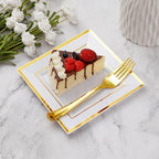 Goodluck 240Pcs 6.5" Square Gold Dessert Plates - Image 6