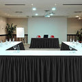 PARTISKY Black Polyester Table Skirt for Rectangle Tables 17ft, Wrinkle Resistant Pleated Ruffle Table Cloth for Banquet Wedding Trade Baby Shower Display Gift Dining Table by Partisky