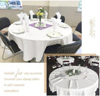 Showgeous 90 Inch Ivory Round Tablecloths, Polyester Table Covers - Image 3