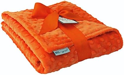 MEG ORIGINAL Baby Blanket, Made of Heavenly Soft Double-Sided Orange Minky Dot Cuddle Dimple - Image 3