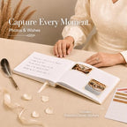 Wedding Guest Book, Embroidered Linen Guest Book Keepsake - Image 3