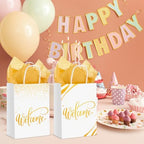Kosiz 50 Sets Welcome Gift Bags Bulk with Handles and Tissue, White - Image 6
