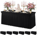 6 Pack Black Spandex Tablecloth for 6FT Rectangle Tables, Table Skirt 30x72 Inch Stretch Table Cloths Elastic Fitted Tables Cover for Wedding Parties Birthday Banquet Baby Shower Events by Baoszty