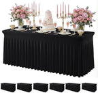 6 Pack Black Spandex Tablecloth for 6FT Rectangle Tables, Table Skirt 30x72 Inch Stretch Table Cloths Elastic Fitted Tables Cover for Wedding Parties Birthday Banquet Baby Shower Events by Baoszty