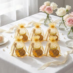 IIKUM 60 Pack 1.5 oz Hexagon Mini Glass Honey Jars with Wooden Dippers, Bee Pendants, Gift Bags, Thank You Cards, Jutes and Cute stickers- Perfect for Baby Shower, Wedding Favors and Party Favors - Image 7