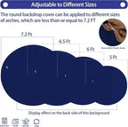 Gallety 7.2FT Navy Blue Round Backdrop Cover with Oh Baby Decal, Size Adjuster, Universal Fit for 5-7.2ft Circle Stand, Polyester Fabric Arch Cover for Wedding, Birthday Party, Photography Decor - Image 2