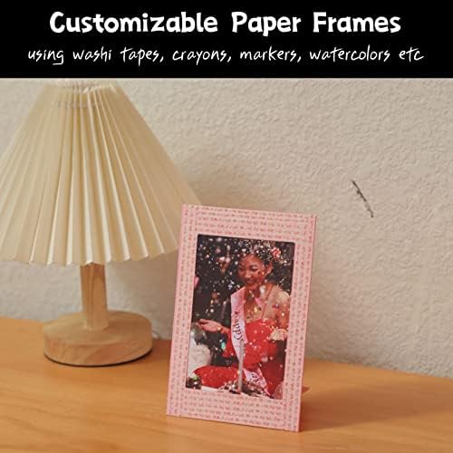 200 Pack Standing Paper Picture Frames 4x6,Cardboard Photo Frame with Easel,Paper Photo Frame Cards,Gallery Frames Bulk For Back to School Teacher Appreciation Wedding Birthday Classroom Craft DIY,Rainbow - Image 2