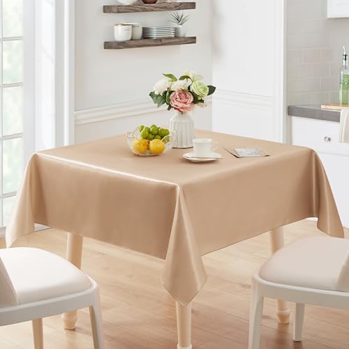 6 Pack Satin Table Cover Rectangle, 60 x 102 Inches, Peach - Image 6