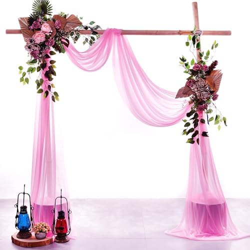 Pack of 1 Wedding Arch Drape Panel Fabric 30" x 40ft - Bubblegum Pink - Image 2