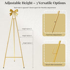 53”H Metal Gold Easel Stand for Sign Heavy Duty with Bow Top - Image 5