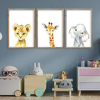 Baby Safari Nursery Wall Art Decor 11x16 Inch Set of 3 Wood Framed - Image 6