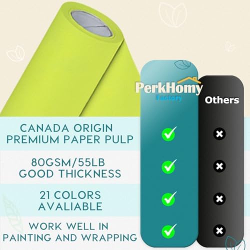 PerkHomy 48" x 2,400" (200') Neon Green Kraft Paper Roll for Craft Bulletin Board Paper Art Table Covering Crafting Gift Wrapping Bouquet Packing Parcel 80GSM 55LB (Neon Green, 48" x 200') - Image 3