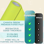 PerkHomy 36" x 2,400" (200') Neon Green Kraft Paper Roll for Craft Bulletin Board Paper Art Table Covering Crafting Gift Wrapping Bouquet Packing Parcel 80GSM 55LB (Neon Green, 36" x 200') - Image 3