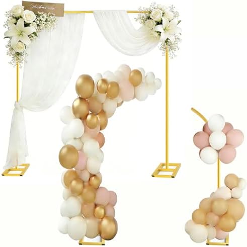 Square Balloon Arch Stand 6.6FT Metal Party Backdrop Stand 2-in-1 Dual-use by Lrrtwer