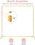 Pureegg Square Backdrop Stand - 6.6FT Gold Balloon Arch Stand with Adjustable Leveling Feet, Easy-to-Assemble Metal Wedding Arch for Wedding Decor, Parties - Image 3