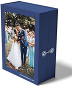 Savor Small Keepsake Box and Fabric Photo Frame - Memory Box for Wedding, Travel and Convocation - Keepsake Storage Box for Couples to Save Memories (Blue with Coral Interior) - Image 2