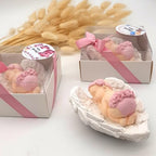 Baby Shower Favor, Set of Stone Angel with Wing Baby Favor Magnet, Baptism Return giveaways Pink White Blue Girl Boy Favor Magnets, Gender Reveal, Communion Gifts (White Wing Pink Baby, Set of 30) - Image 2