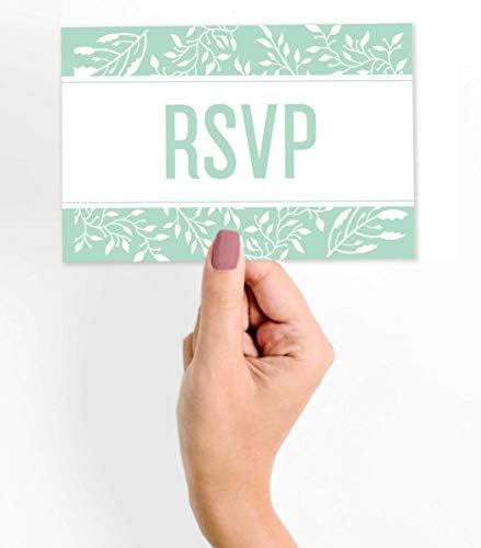 50 Blank RSVP Postcards Leaves Print 4"X6" Response Cards,RSVP Reply Card for Wedding,Bridal Shower,Baby Shower - Image 2