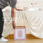 Besutolife Ivory Table Skirt 8ft Spandex Tablecloth for Rectangle Table Banquets Parties Wedding Dining Table 8ft - Image 5