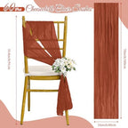 60 PCS Terracotta Cheesecloth Chair Sashes, 16 x 70 inch Cheesecloth Sashes Rustic Chair Decorative Bows Designed ChairCover for Wedding Banquet Party Aisle Home Kitchen Decoration - Image 2