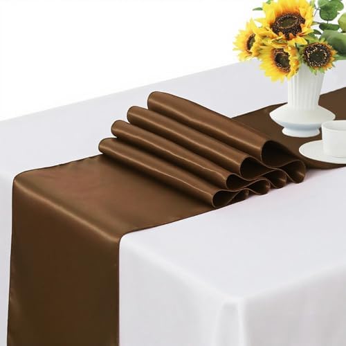 Pack of 50 Satin Brown Chair Sashes Bows 7x108 inches Chairs Ties Chocolate Chair Ribbons for Wedding Party Brithday Halloween Anniversary Ceremony Christmas Events Decor - Brown - Image 4