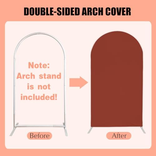 Pastel Burnt Orange Arch Backdrop Covers Stretchy Arched Stand Cover for Parties Decoration Baby Bridal Shower Birthday Wedding Party Props NO-377-3x6.5ft - Image 5