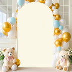 FANPROMS Wedding Arch Cover Ivory 4x7.2FT Spandex Fitted Arch Cover Backdrop Fabric Chiara Round Top Arch Covers Stretchy Backdrop 2-Sided Arch Stand Covering for Wedding Birthday Balloon Arch Frame - Image 4