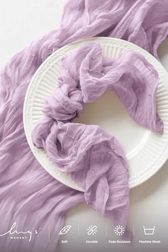 Ling's Moment Luxury Cloth Wedding Napkins, Lilac, 19x19 Inch - Image 3