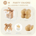 20 Set Fully Assembled Small Bubble Candles Elegant Baby Shower Favors Bulk Set with Decorative Ribbons Thank You Cards for Baby Shower Guest Gifts (20, Brown Bear) - Image 2