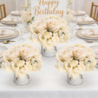 Champagne Flower Table Centerpieces - Set of 6 - Image 4