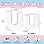 13.8" Extra Large Acrylic Letter Charcuterie Board Box, Reusable Fillable Letter Cake Candy Dish Display Serving Tray for Birthday Anniversary Party Decoration (U) - Image 2
