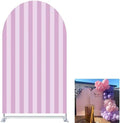 FiVan Arch Covers Stretchy Purple Stripes Backdrop for Birthday Baby Shower Party Decoration 4x7ft Baptism Background Props by FiVan