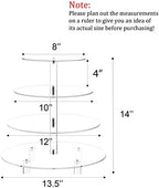 14'' Width XL Large Cupcake Stand 4 Tiered Acrylic Glass Round Cake Stand - Image 2