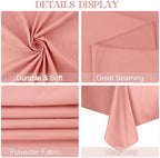 4 Pack Square Table Cloth 52x52 Inch Tablecloth Machine Washable Fabric Polyester Table Cover for Dining, Buffet Parties, Picnic, Events, Weddings Decor（Dusty Rose） - Image 4