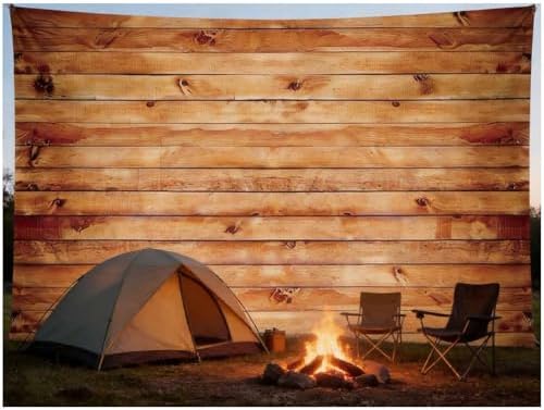 10x8FT Polyester Rustic Wooden Board Backdrop Vintage Natural Brown Wood Photography Background Supplies for Birthday Party Banner Baby Shower Photo Booth Props Cake Table Decoration - Image 6